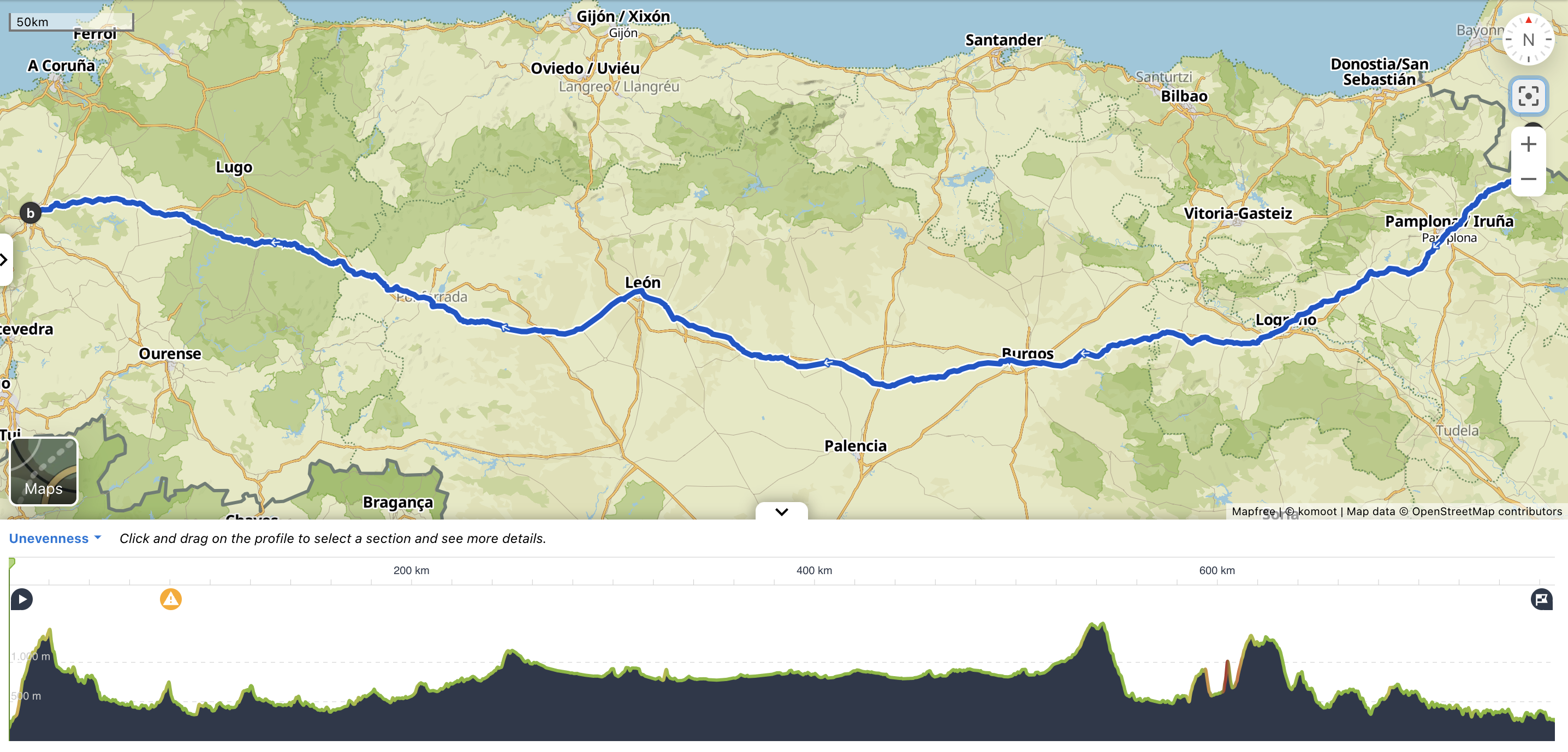 Stages of the Camino Francés