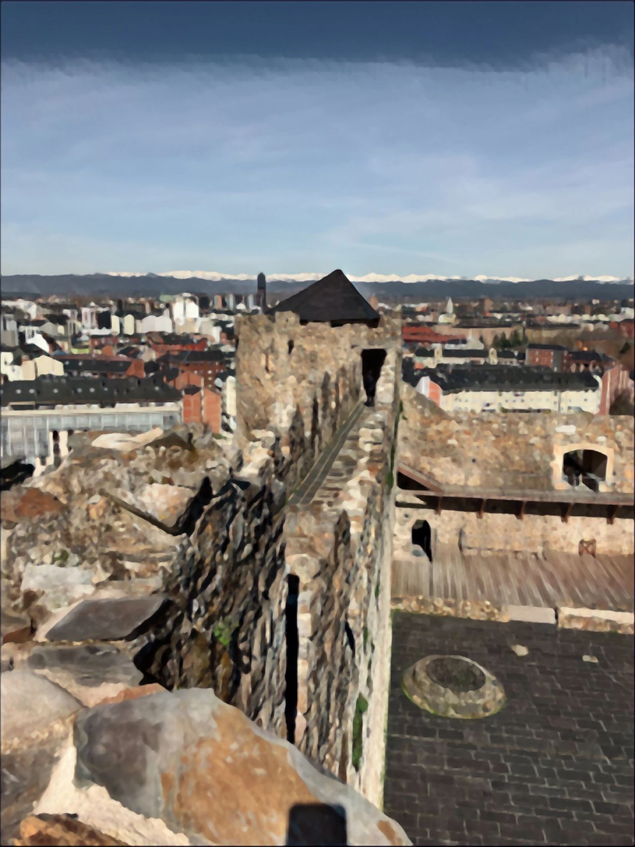 A view from Ponferrada Castle's ramparts.